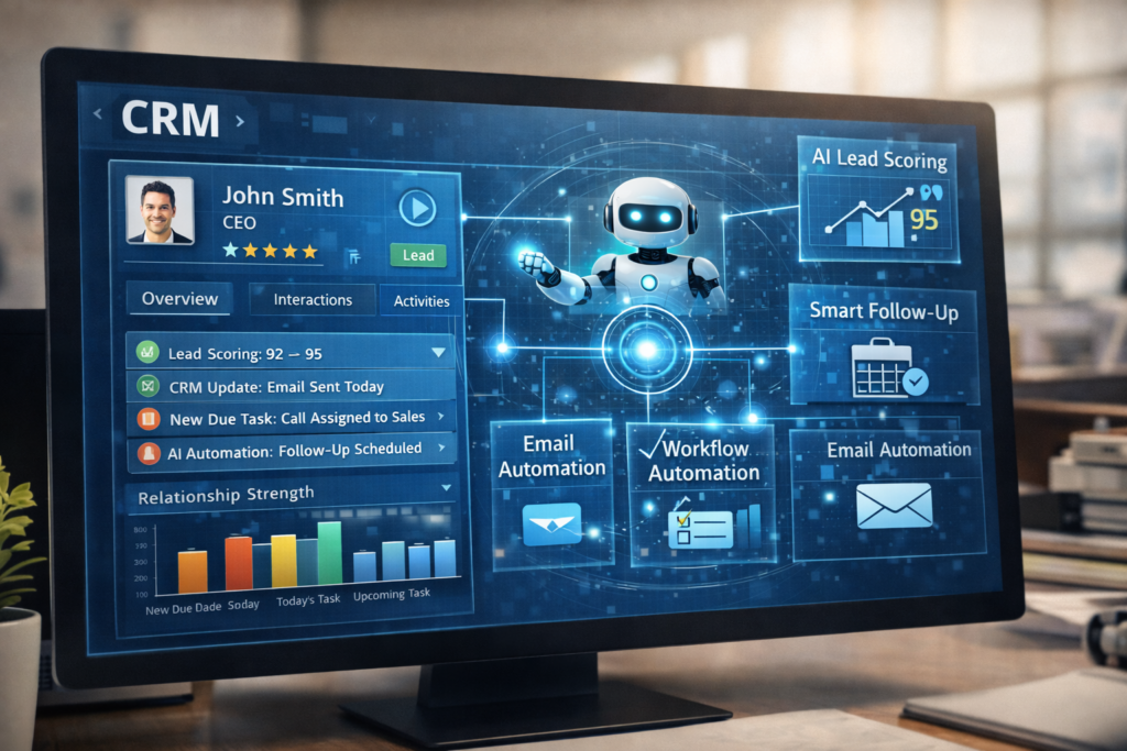 AI Automation Services predictive analytics dashboard showing business insights